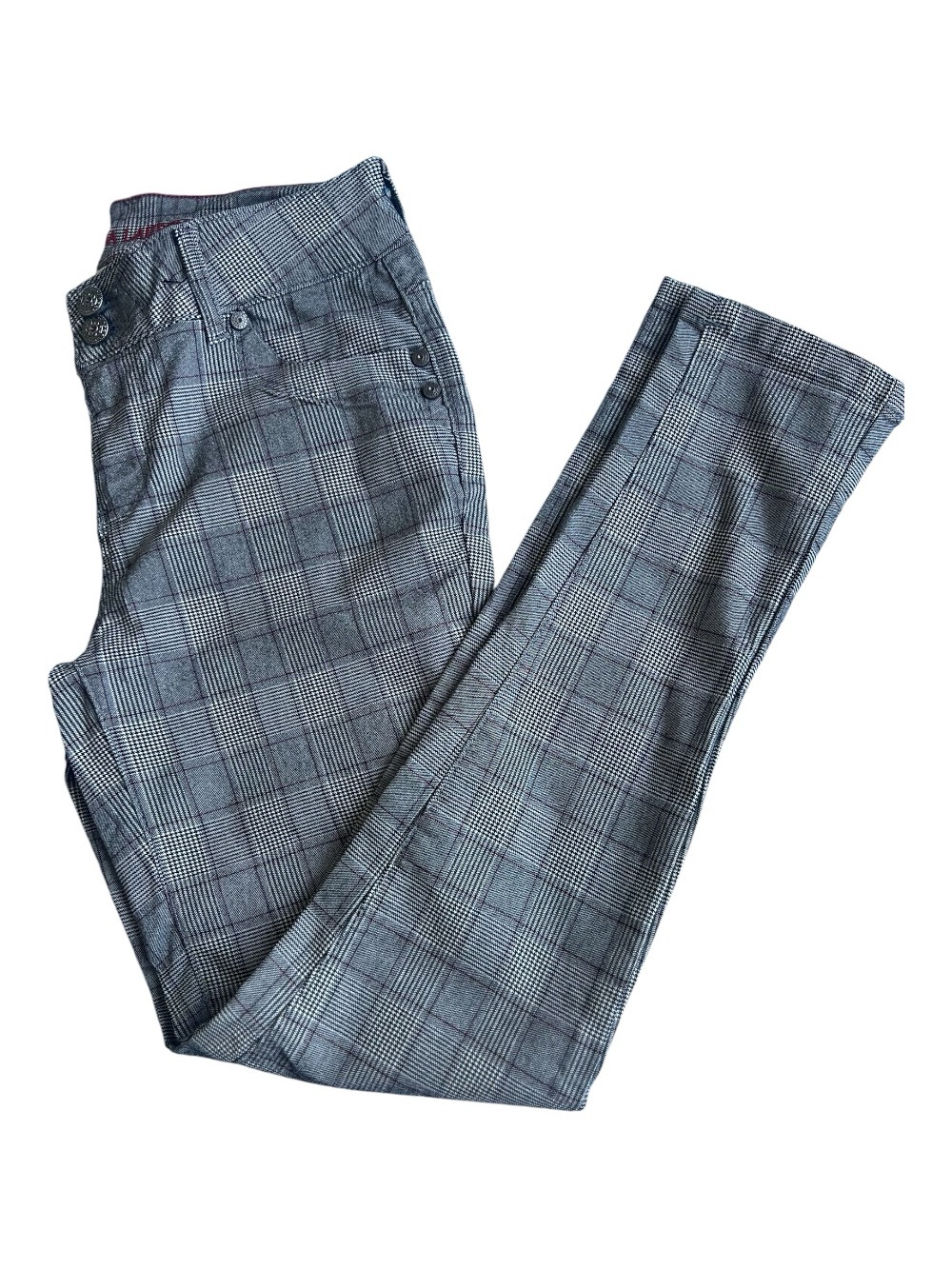 Sabrina Lauren Gray Plaid Skinny Pants - Size 8